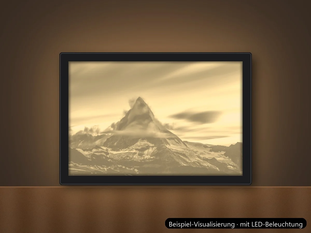 Foto-Lithophan im LED-Rahmen